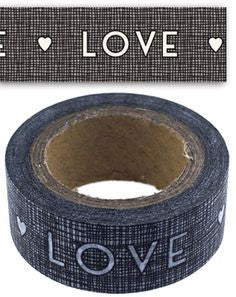 Tape: Washi Black  'LOVE' Tape